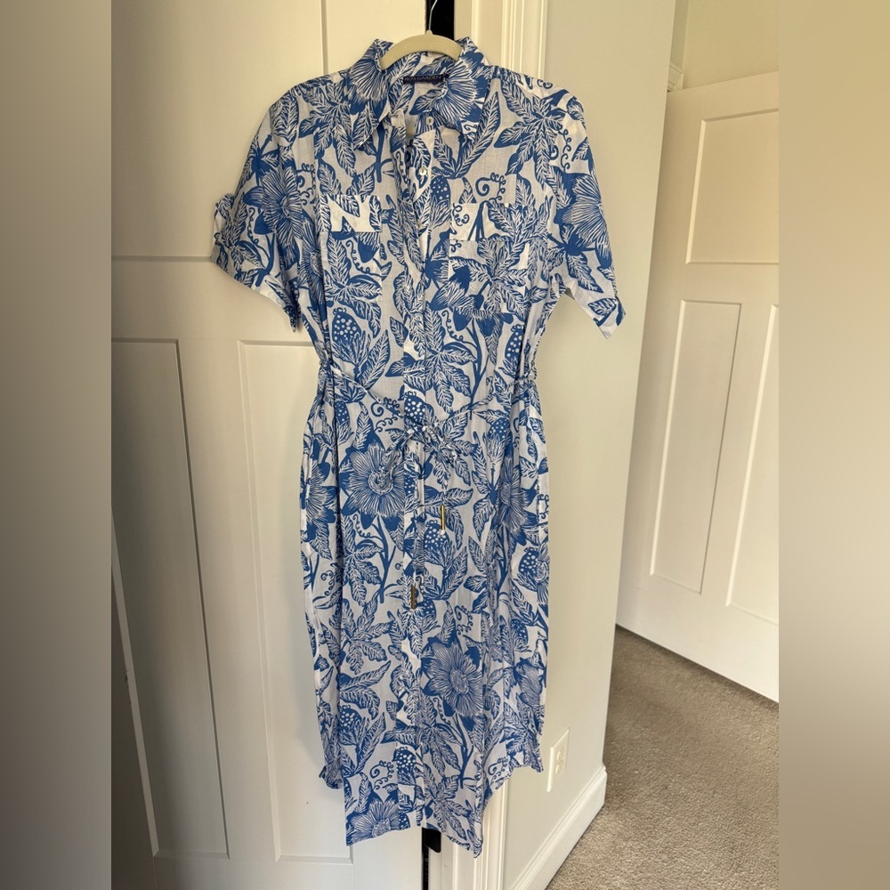 NWT Ro’s Garden Tuckernuck Floral Blue White Dress Maxi Tie Passion Aria Bea - Picture 3 of 7